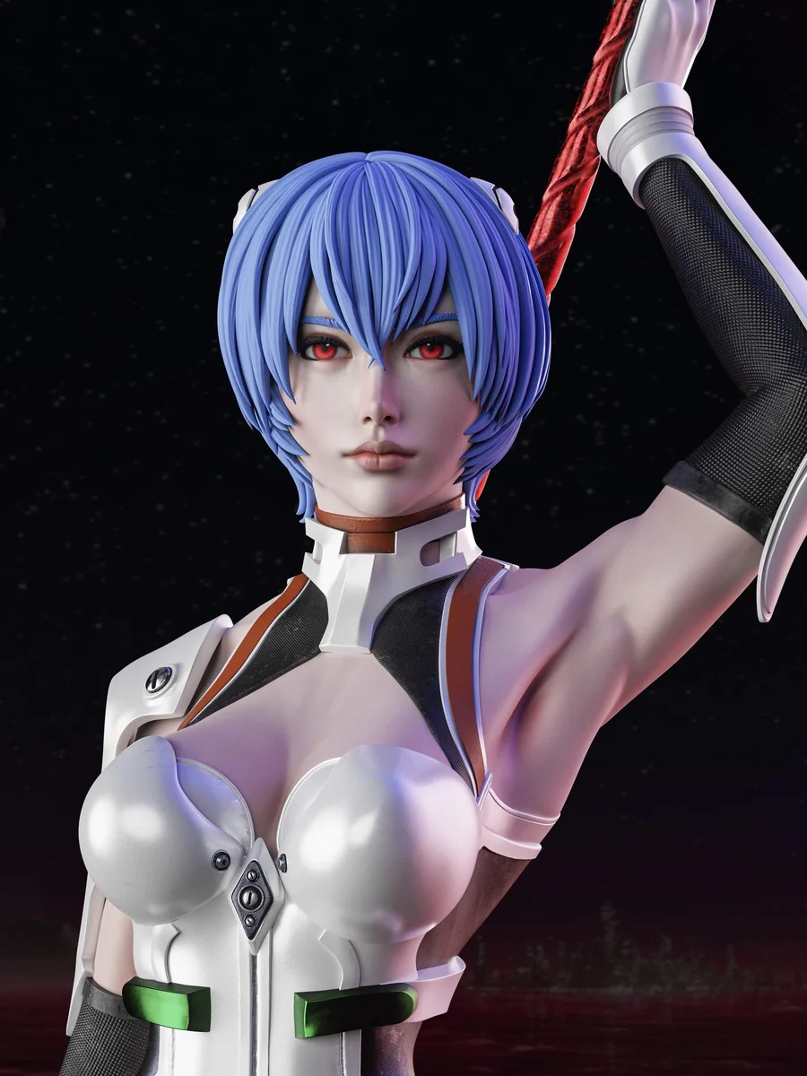 Rei Ayanami | Fan Art | 3D Printed Resin Model Garage Kit | *Un-Painted* | Abe3D