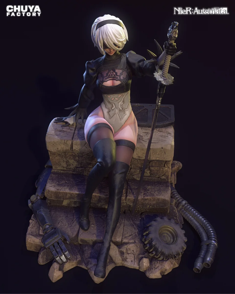 2B | Fan Art | 3D Printed Resin Model Garage Kit | *Un-Painted* | Chuya Factory 10