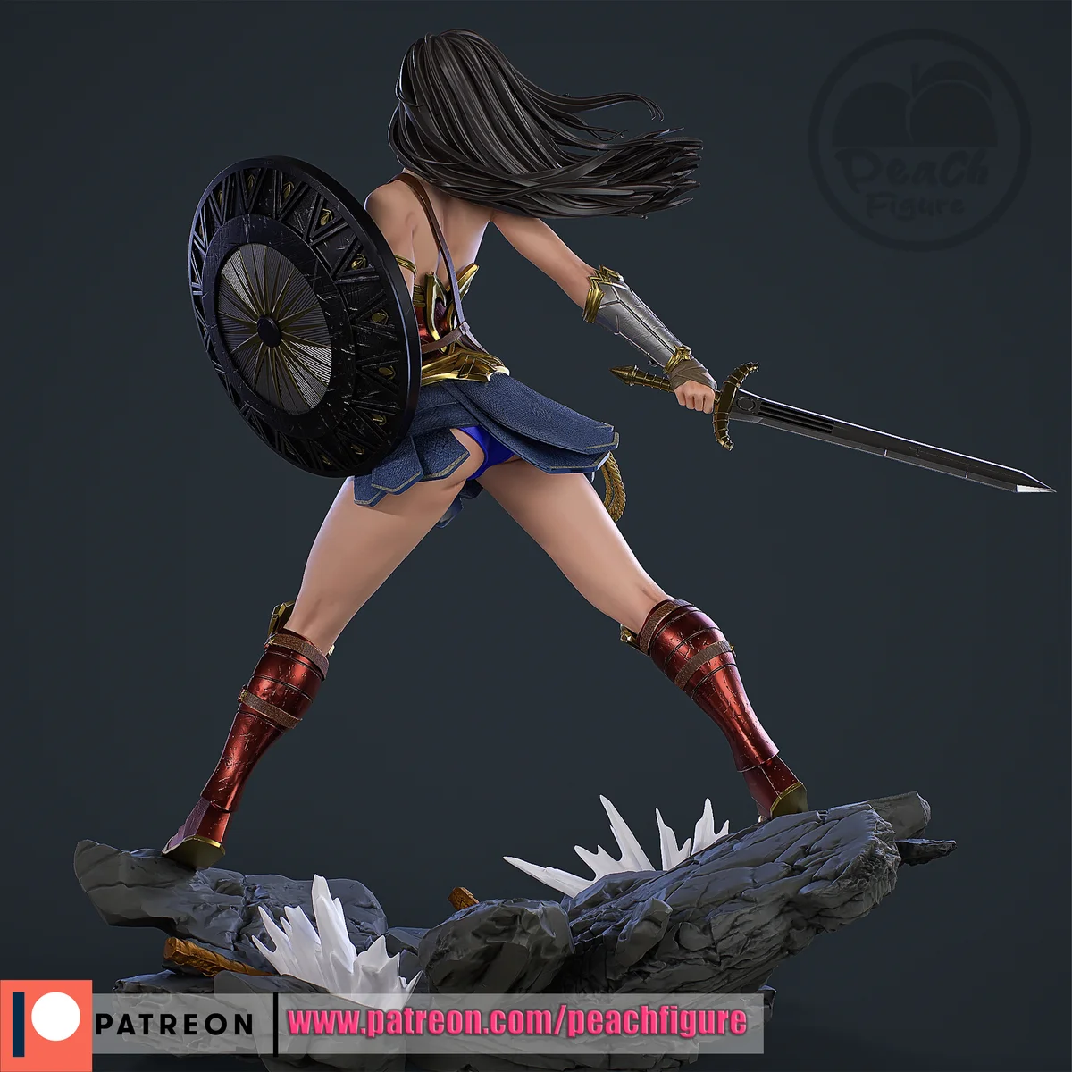 Wonder Woman | Fan Art | 3D Printed Resin Model Garage Kit | *Un-Painted* | Peach Figure 4