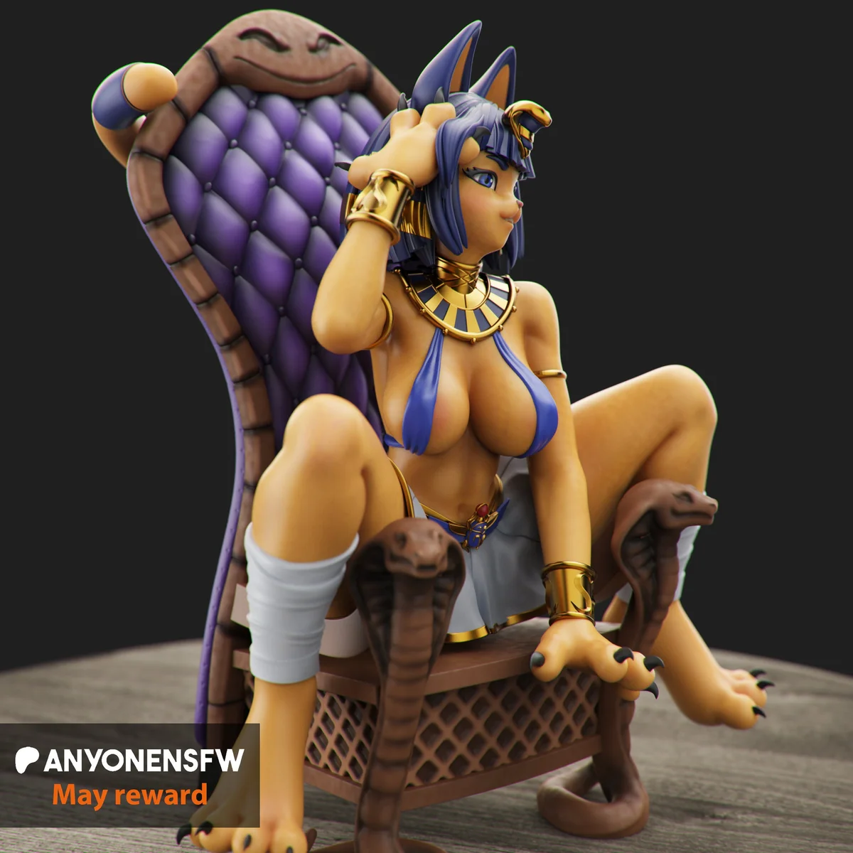 Egyptian Queen | Fan Art | 3D Printed Resin Model Garage Kit | *Un-Painted* | AnyoneNSFW 2