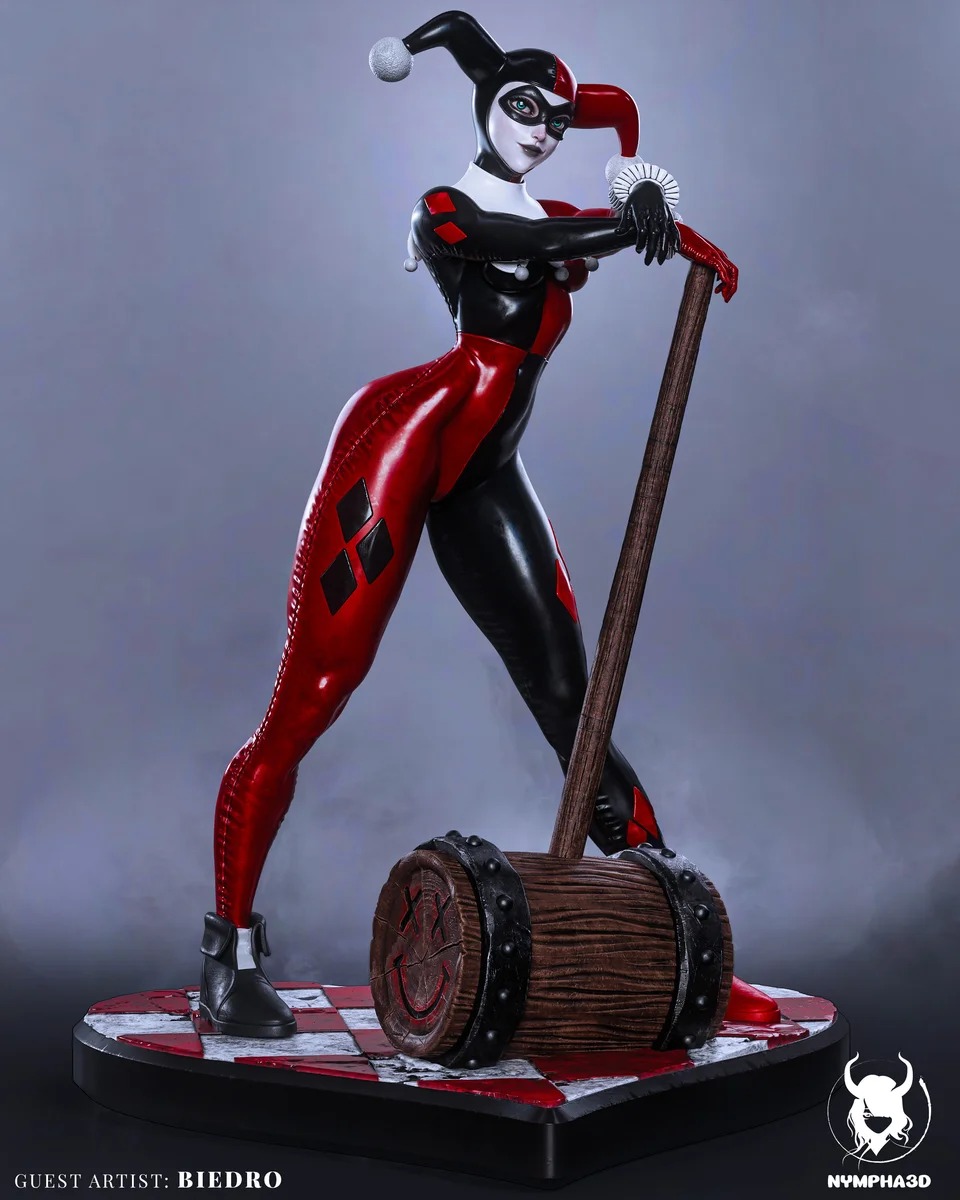 Harley Quinn | Fan Art | 3D Printed Resin Model Garage Kit | *Un-Painted* | Nympha3D 3
