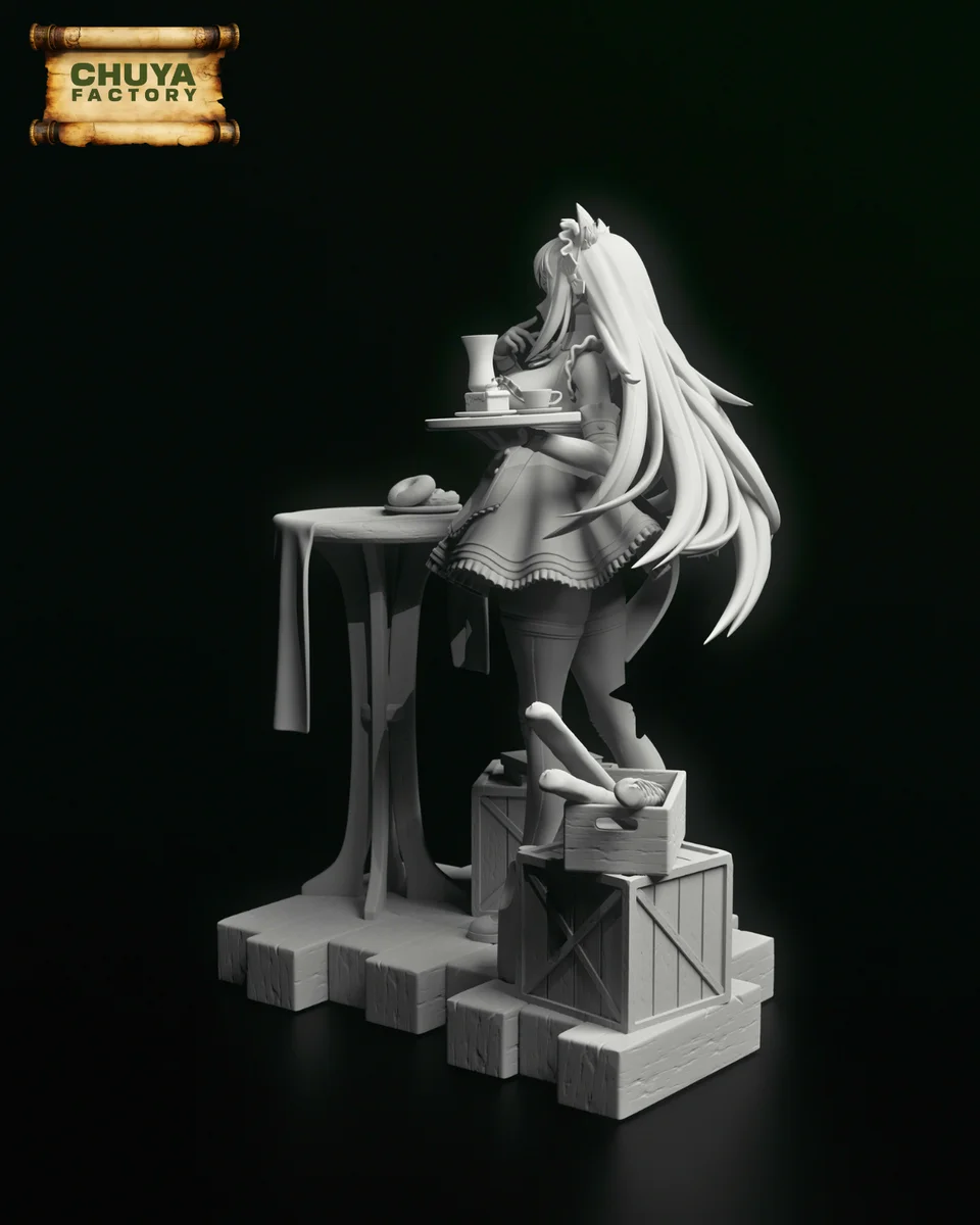 Maid Rapi | Fan Art | 3D Printed Resin Model Garage Kit | *Un-Painted* | Chuya Factory 13