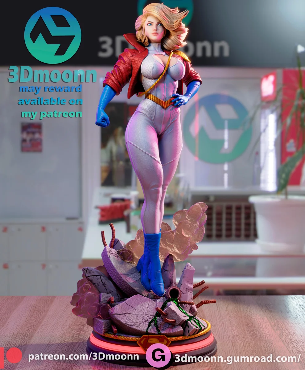Power Girl | Fan Art | 3D Printed Resin Model Garage Kit | *Un-Painted* | 3DMoon 3