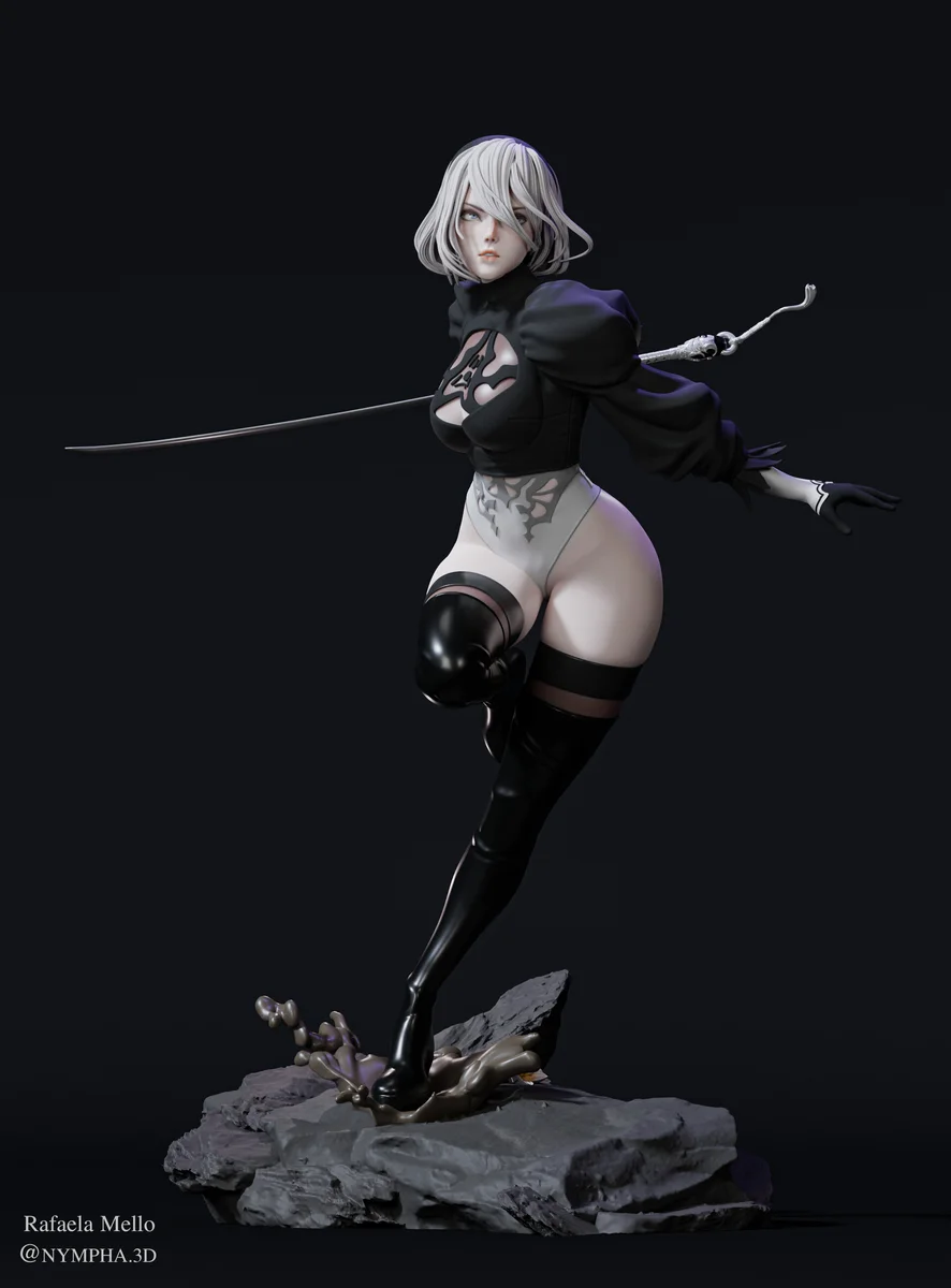 2B | Fan Art | 3D Printed Resin Model Garage Kit | *Un-Painted* | Nympha3D 3