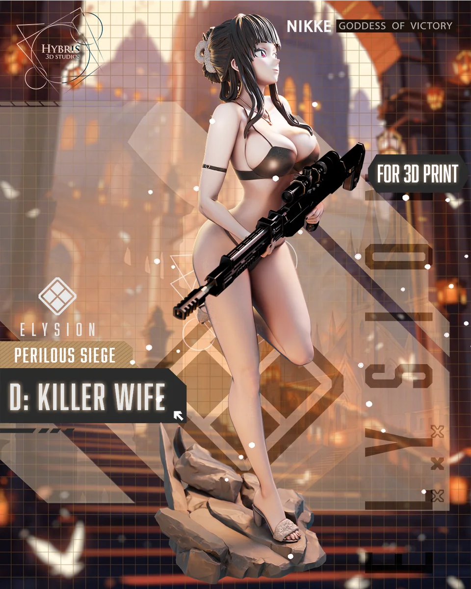D Killer Wife | Fan Art | 3D Printed Resin Model Garage Kit | *Un-Painted* | Hybris Studios 10