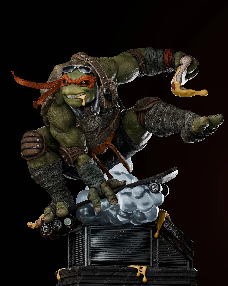 Michelangelo | Fan Art | 3D Printed Resin Model Garage Kit | *Un-Painted* | ZEZ Studio 9