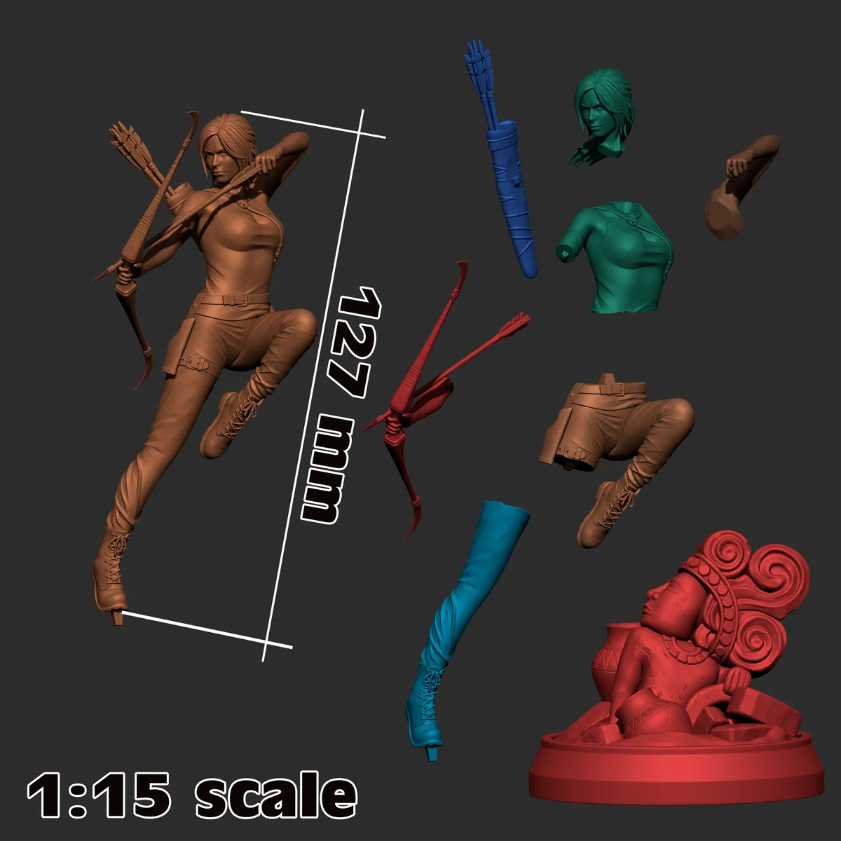 Lara Croft | Fan Art | 3D Printed Resin Model Garage Kit | *Un-Painted* | H3LL Creator 7
