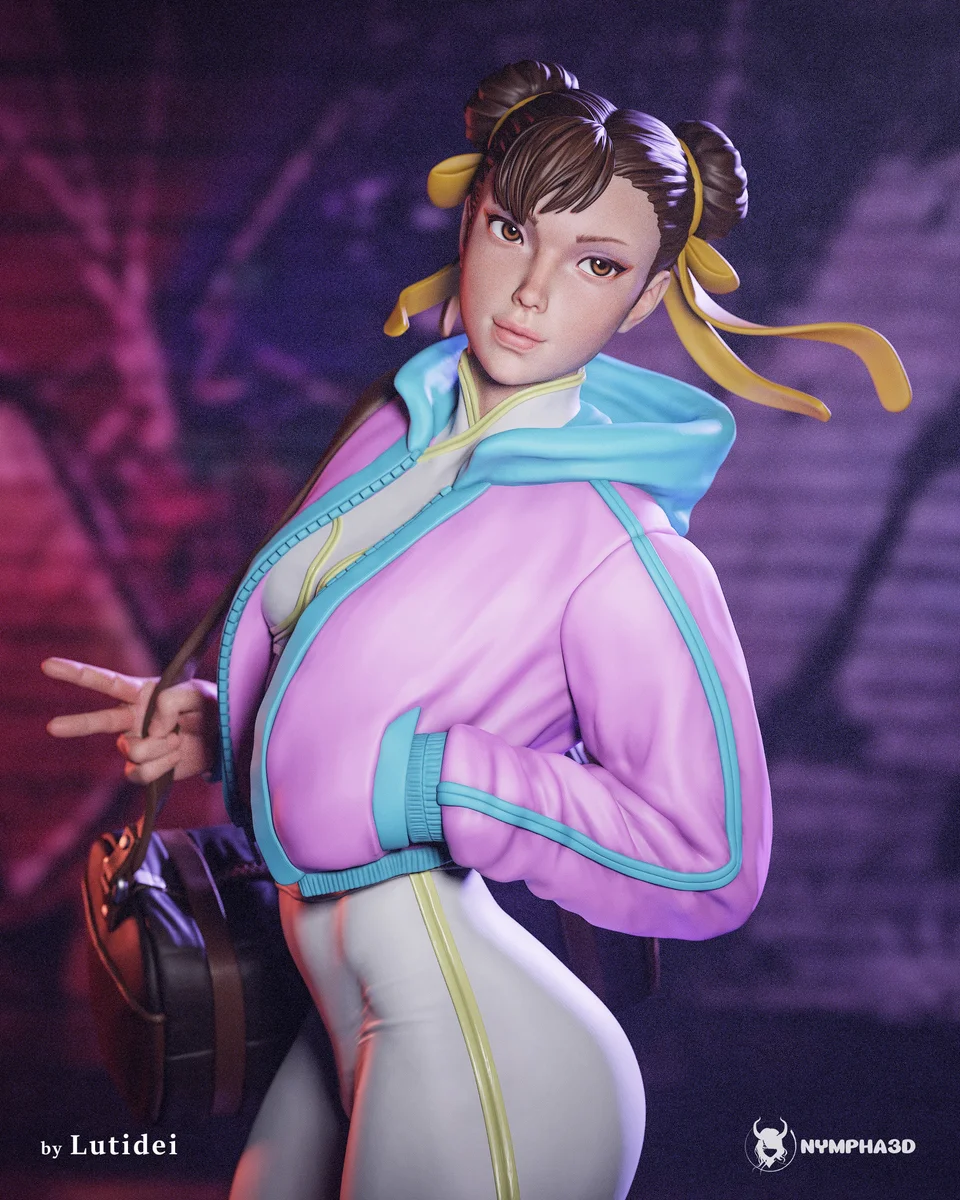 Chun Li (Gym) | Fan Art | 3D Printed Resin Model Garage Kit | *Un-Painted* | Nympha3D 9