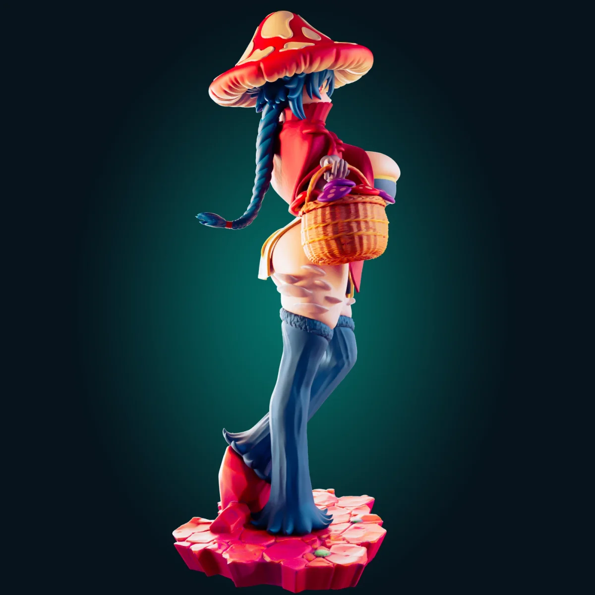 Red Mushroom Girl | Fan Art | 3D Printed Resin Model Garage Kit | *Un-Painted* | Officer Rhu 2