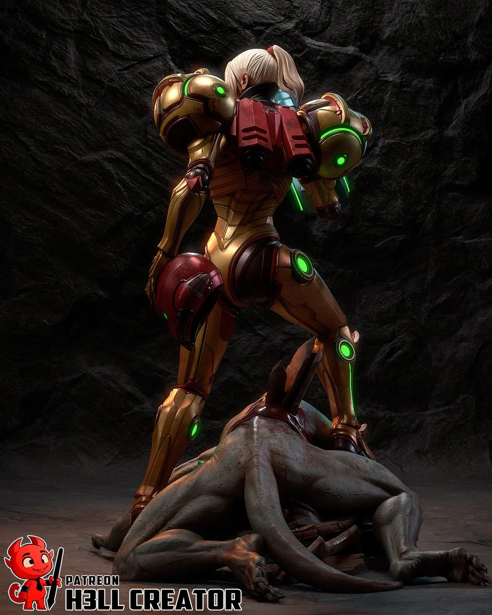 Samus Aran | Fan Art | 3D Printed Resin Model Garage Kit | *Un-Painted* | H3LL Creator 11