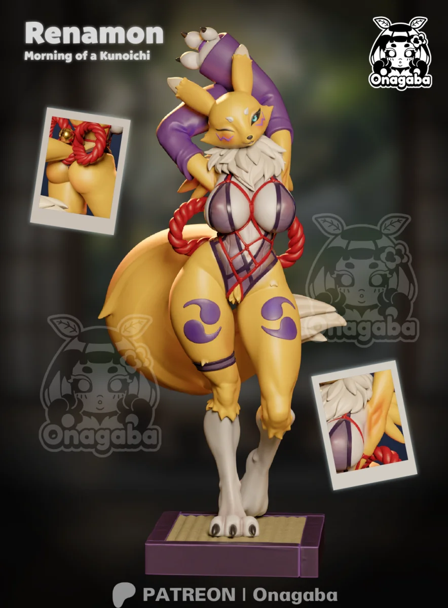 Renamon - Kunoichi | Fan Art | 3D Printed Resin Model Garage Kit | *Un-Painted* | ONAGABA