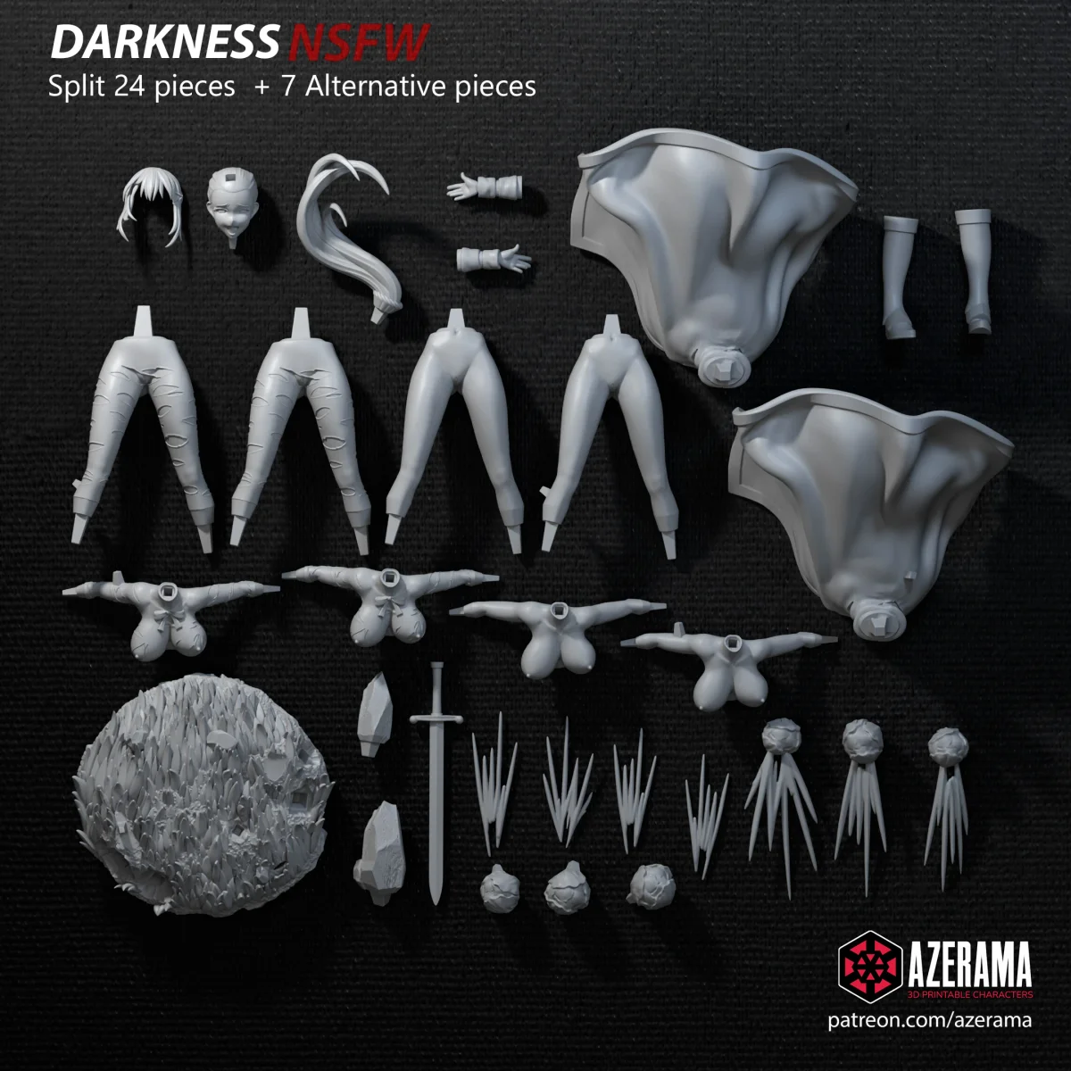 Darkness | Fan Art | 3D Printed Resin Model Garage Kit | *Un-Painted* | Azerama 8