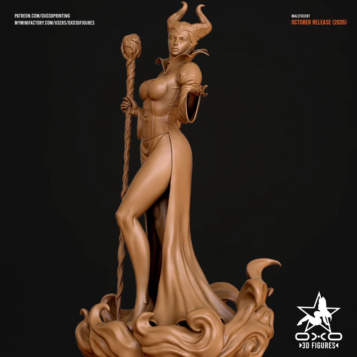 Maleficient | Fan Art | 3D Printed Resin Model Garage Kit | *Un-Painted* | OXO3D 13