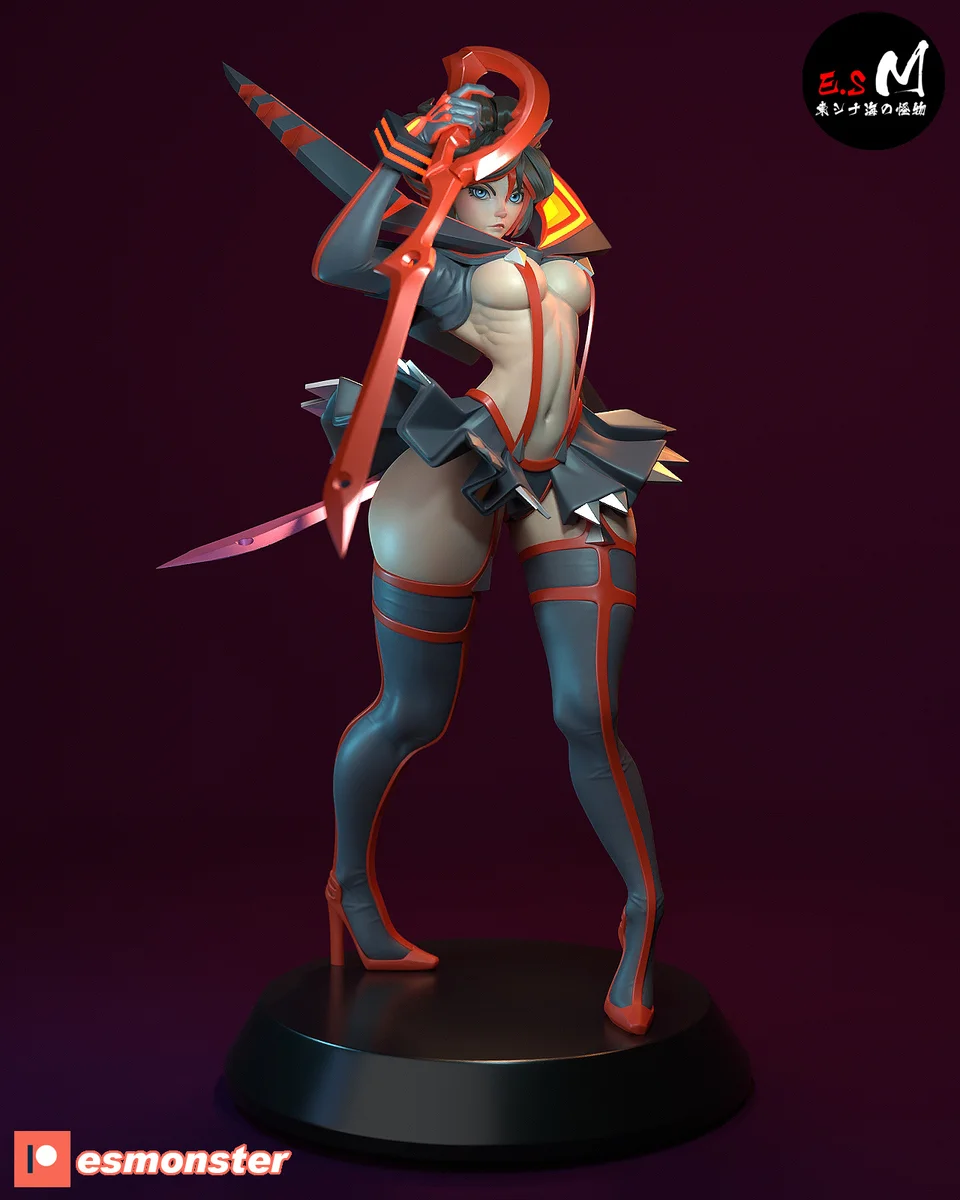 Ryuko | Fan Art | 3D Printed Resin Model Garage Kit | *Un-Painted* | ES Monster 3