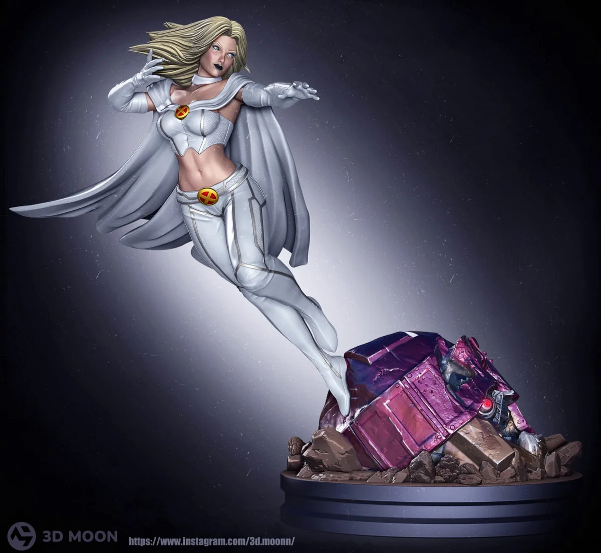 Emma Frost | Fan Art | 3D Printed Resin Model Garage Kit | *Un-Painted* | 3DMoonn 3