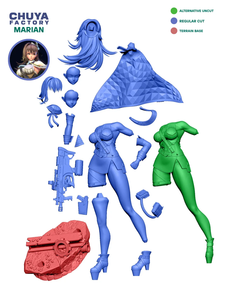 Marian | Fan Art | 3D Printed Resin Model Garage Kit | *Un-Painted* | Chuya Factory 23