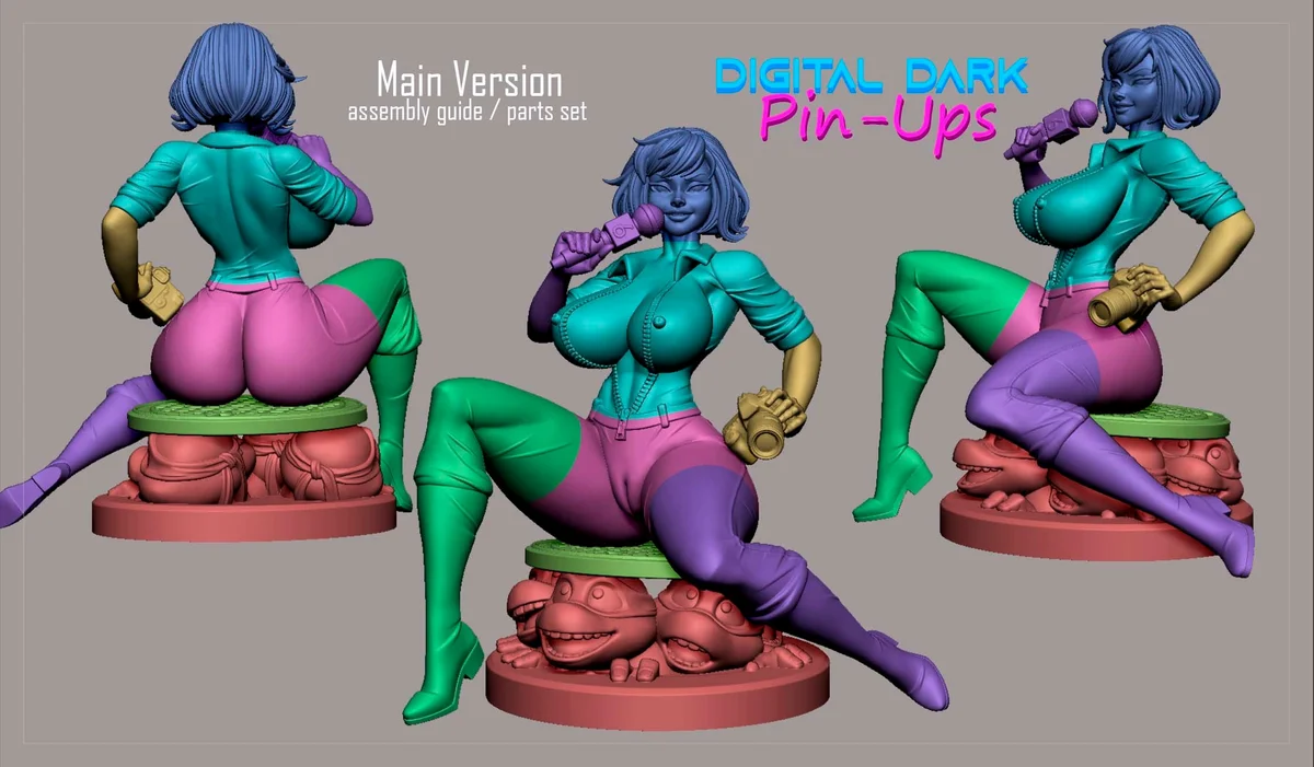 Turtle Girl | Fan Art | 3D Printed Resin Model Garage Kit | *Un-Painted* | Digital Dark 4