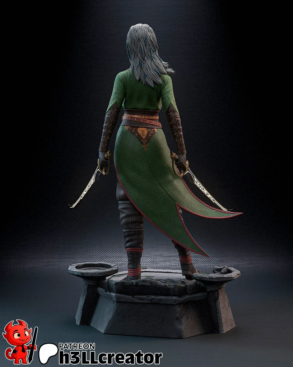 Jaheira | Fan Art | 3D Printed Resin Model Garage Kit | *Un-Painted* | H3LL Creator 4