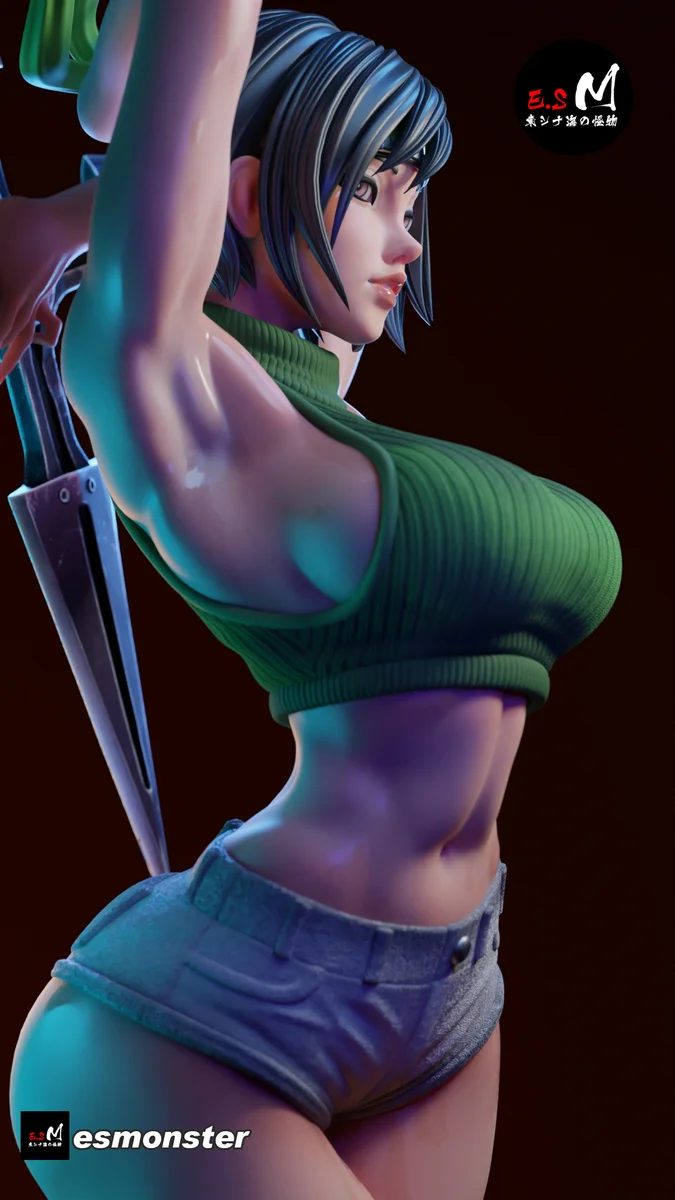 Yuffie | Fan Art | 3D Printed Resin Model Garage Kit | *Un-Painted* | ES Monster 6