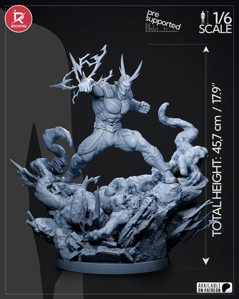All Might | Fan Art | 3D Printed Resin Model Garage Kit | *Un-Painted* | Rechtag 6