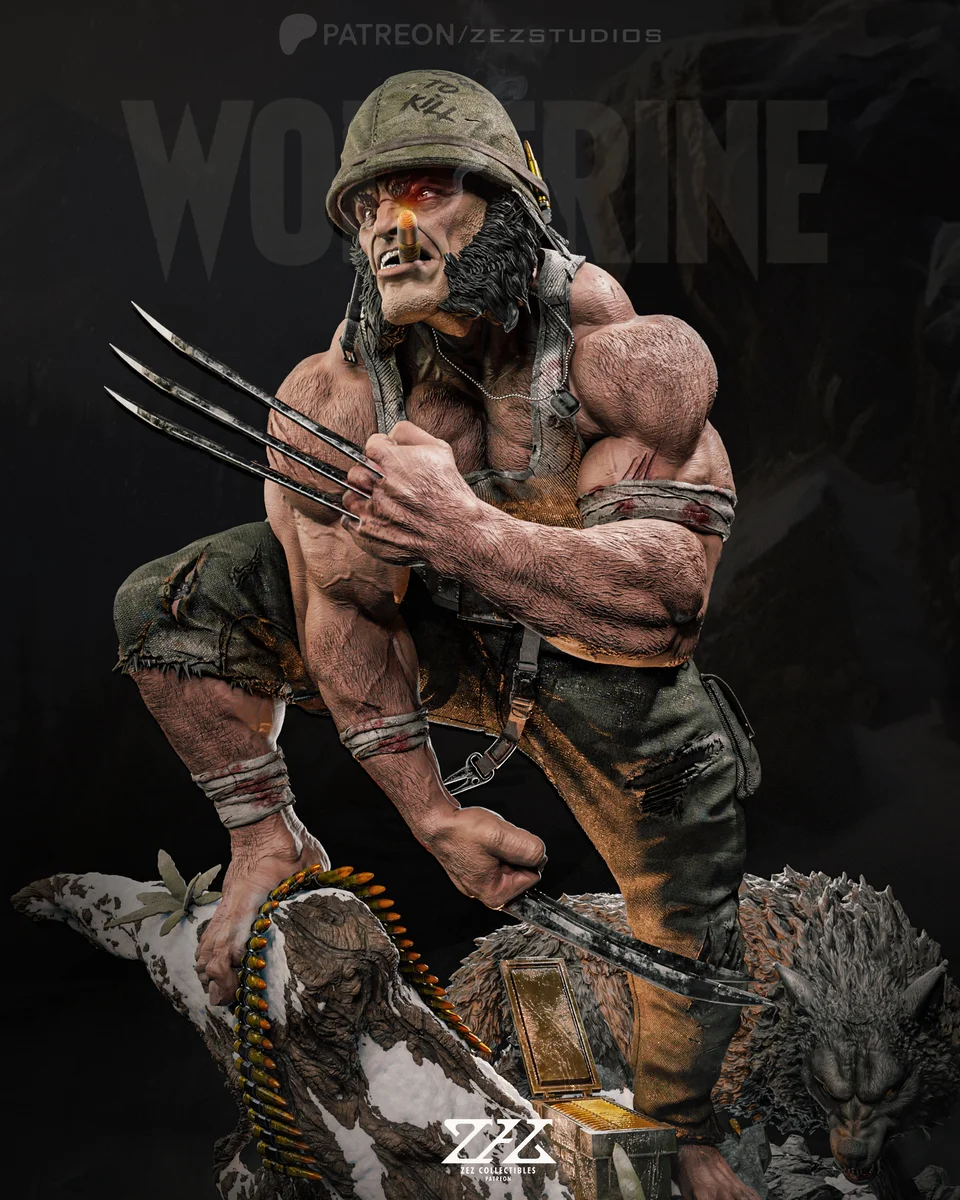 Wolverine | Fan Art | 3D Printed Resin Model Garage Kit | *Un-Painted* | ZEZ Studio 3