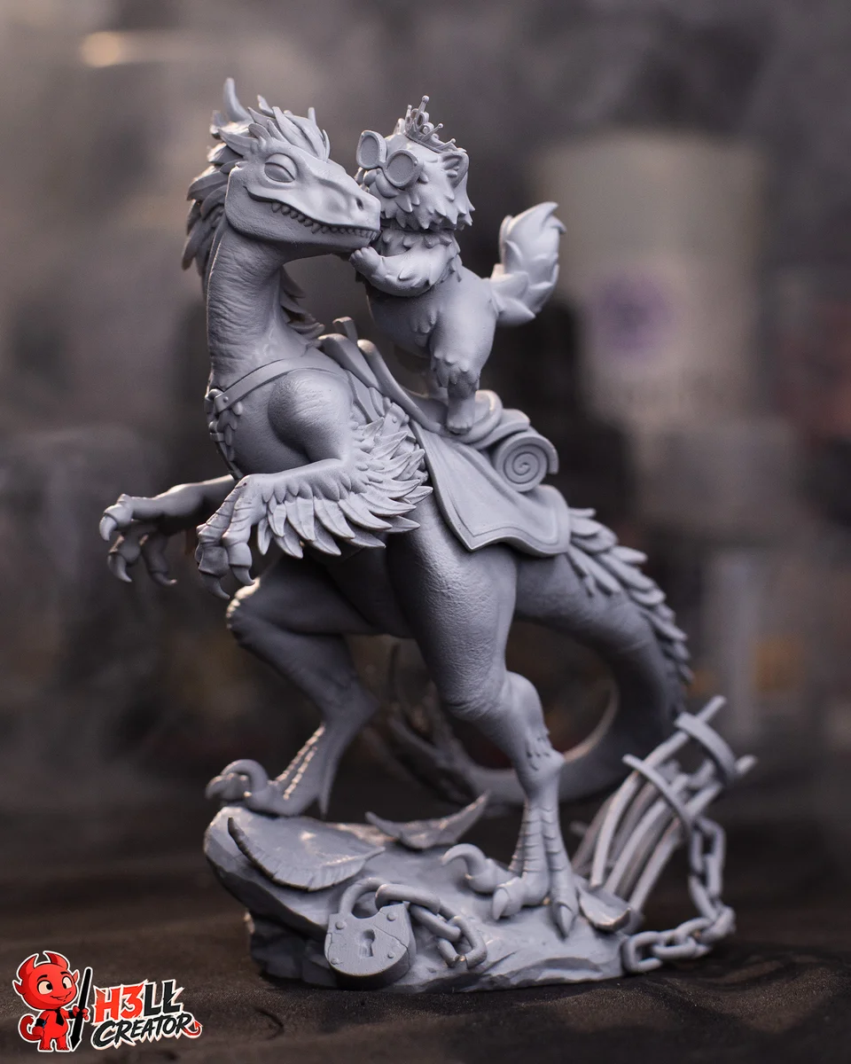 Mongo and Princess Donut | Fan Art | 3D Printed Resin Model Garage Kit | *Un-Painted* | H3LL Creator 9
