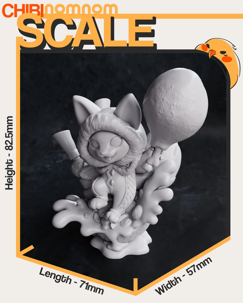 Chibi Palico | Fan Art | 3D Printed Resin Model Garage Kit | *Un-Painted* | Nomnom 4