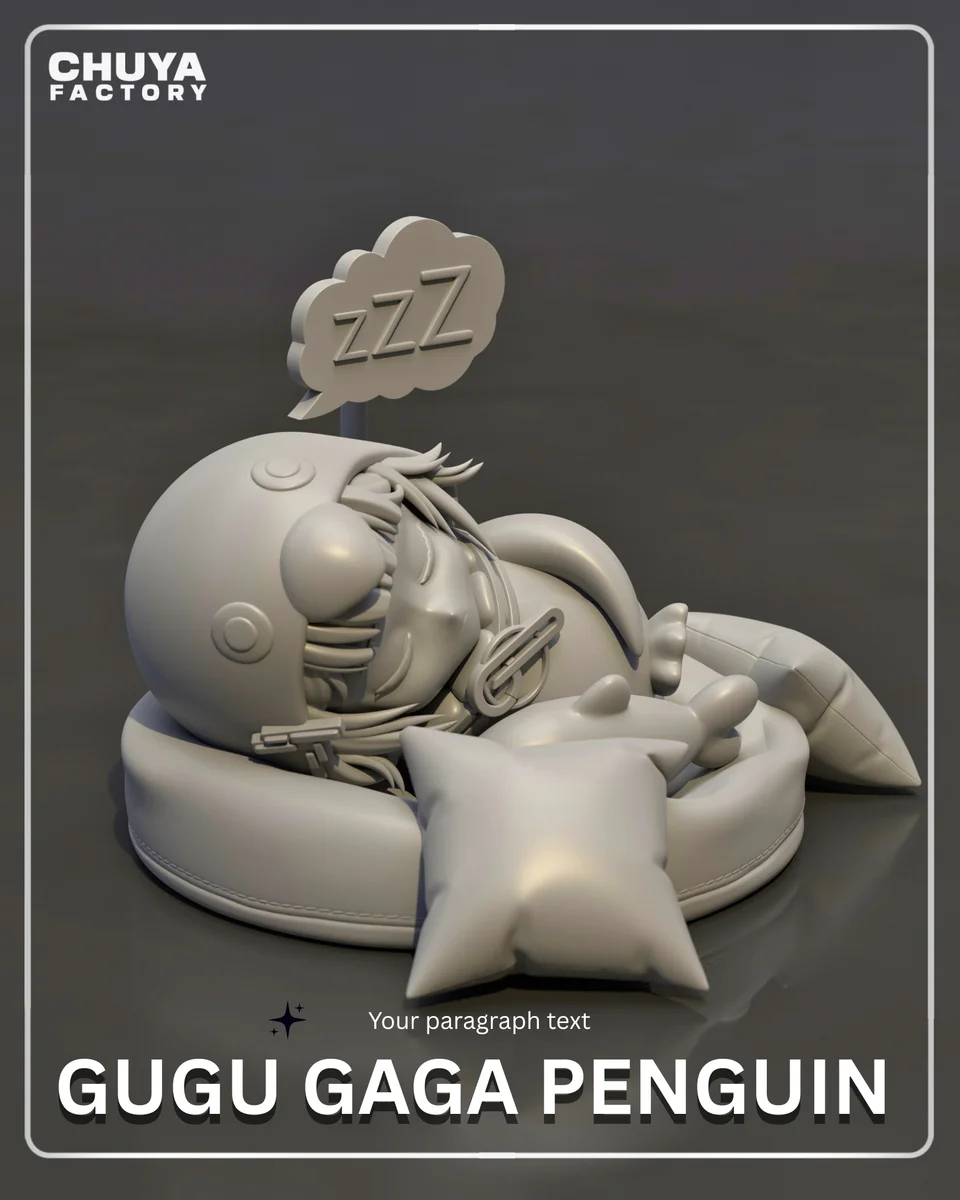 Chibi Gugu Gaga Penguin | Fan Art | 3D Printed Resin Model Garage Kit | *Un-Painted* | Chuya Factory 6