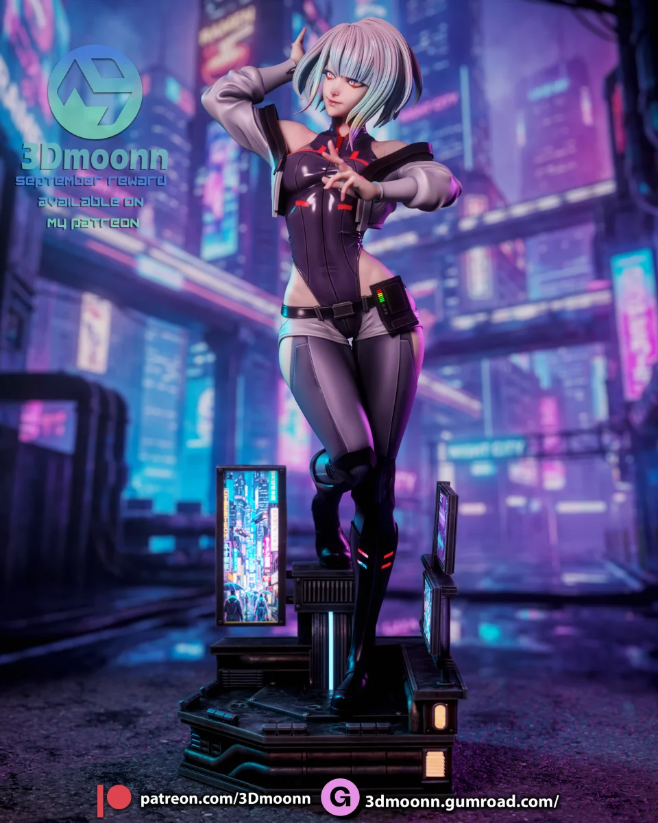 Lucy - Cyberpunk Edgerunners | Fan Art | 3D Printed Resin Model Garage Kit | *Un-Painted* | 3DMoonn 6