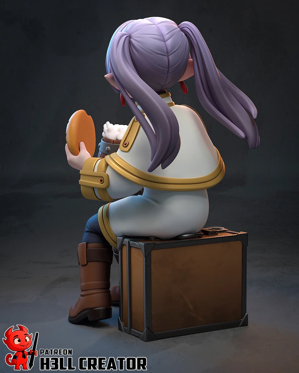 Chibi Frieren | Fan Art | 3D Printed Resin Model Garage Kit | *Un-Painted* | H3LL Creator 9