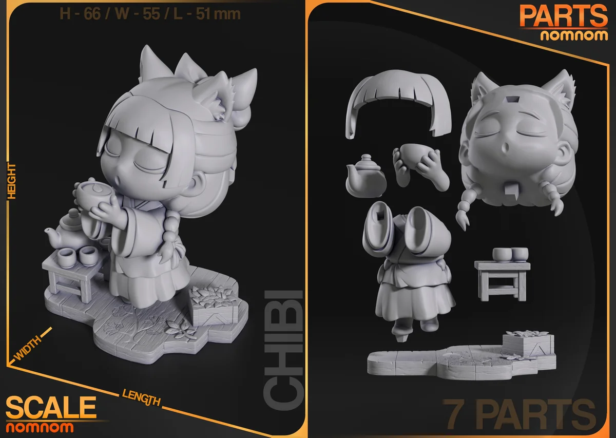Chibi Maomao | Fan Art | 3D Printed Resin Model Garage Kit | *Un-Painted* | Nomnom 5