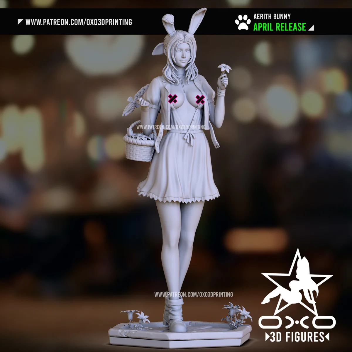 Aerith | Fan Art | 3D Printed Resin Model Garage Kit | *Un-Painted* | OXO3D 8