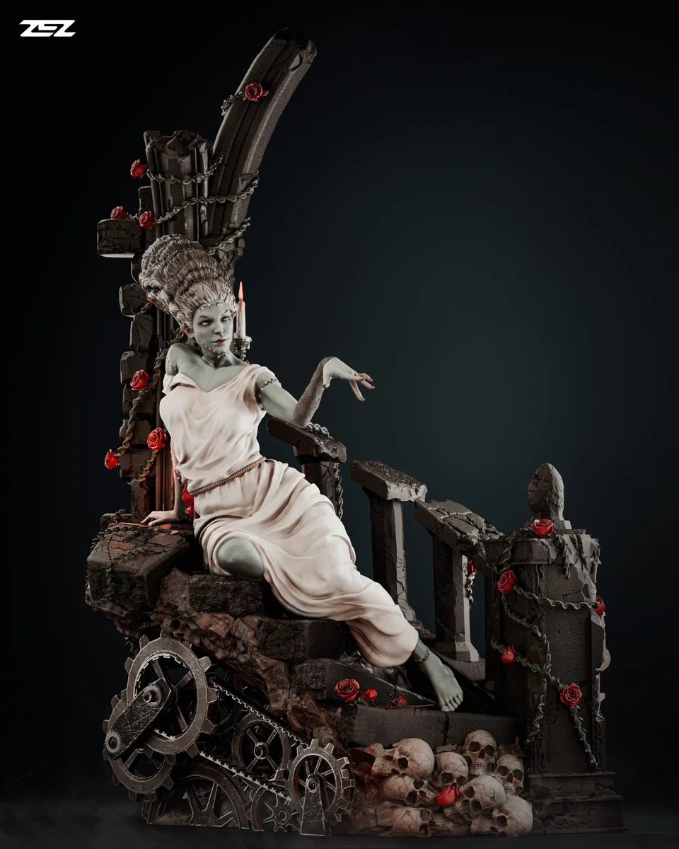Bride of Frankenstein | Fan Art | 3D Printed Resin Model Garage Kit | *Un-Painted* | ZEZ Studio