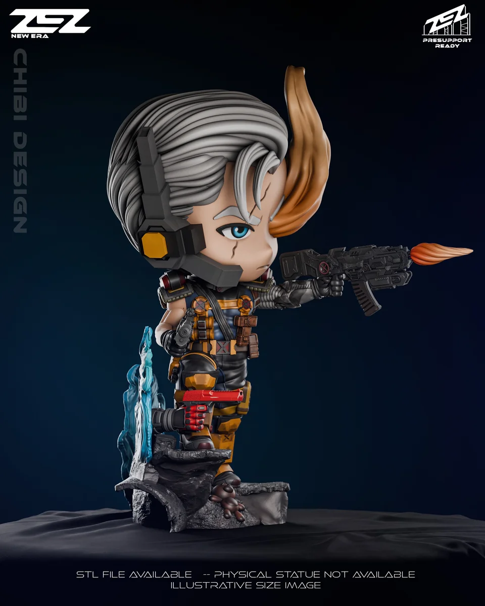 Chibi Cable | Fan Art | 3D Printed Resin Model Garage Kit | *Un-Painted* | ZEZ Studio 4