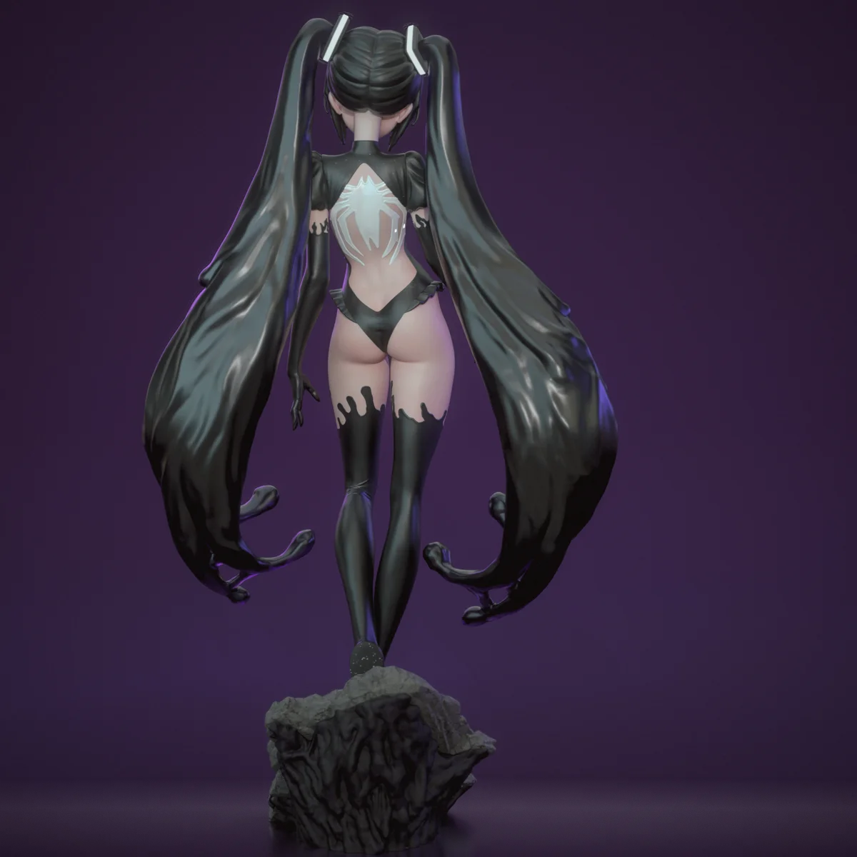 Venom Hatsune Miku | Fan Art | 3D Printed Resin Model Garage Kit | *Un-Painted* | Inari Figure 4