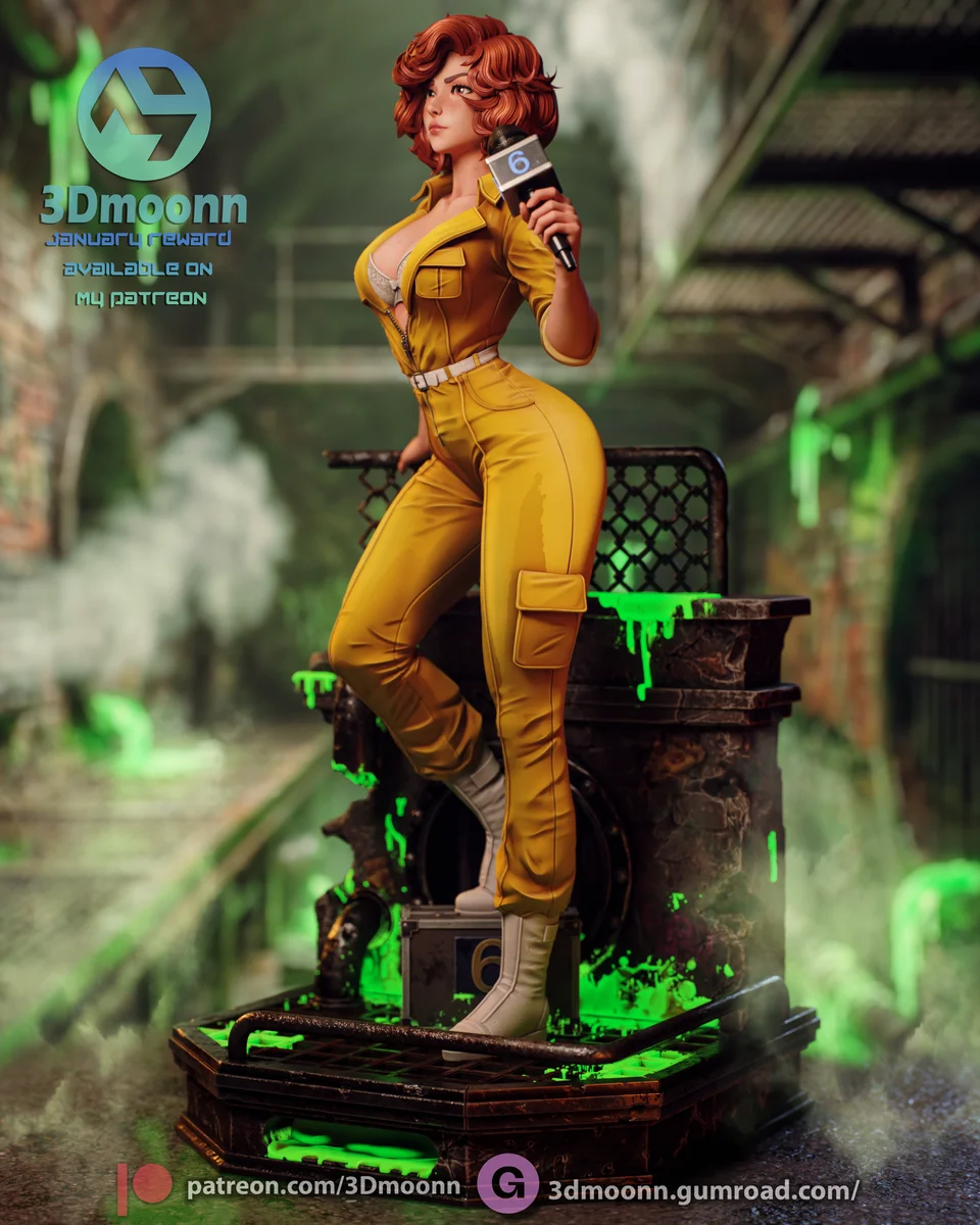 April O'Neil | Fan Art | 3D Printed Resin Model Garage Kit | *Un-Painted* | 3DMoonn 4