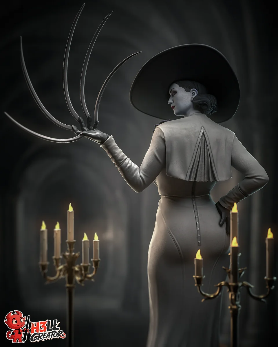 Lady Dimitrescu | Fan Art | 3D Printed Resin Model Garage Kit | *Un-Painted* | H3LL Creator 6
