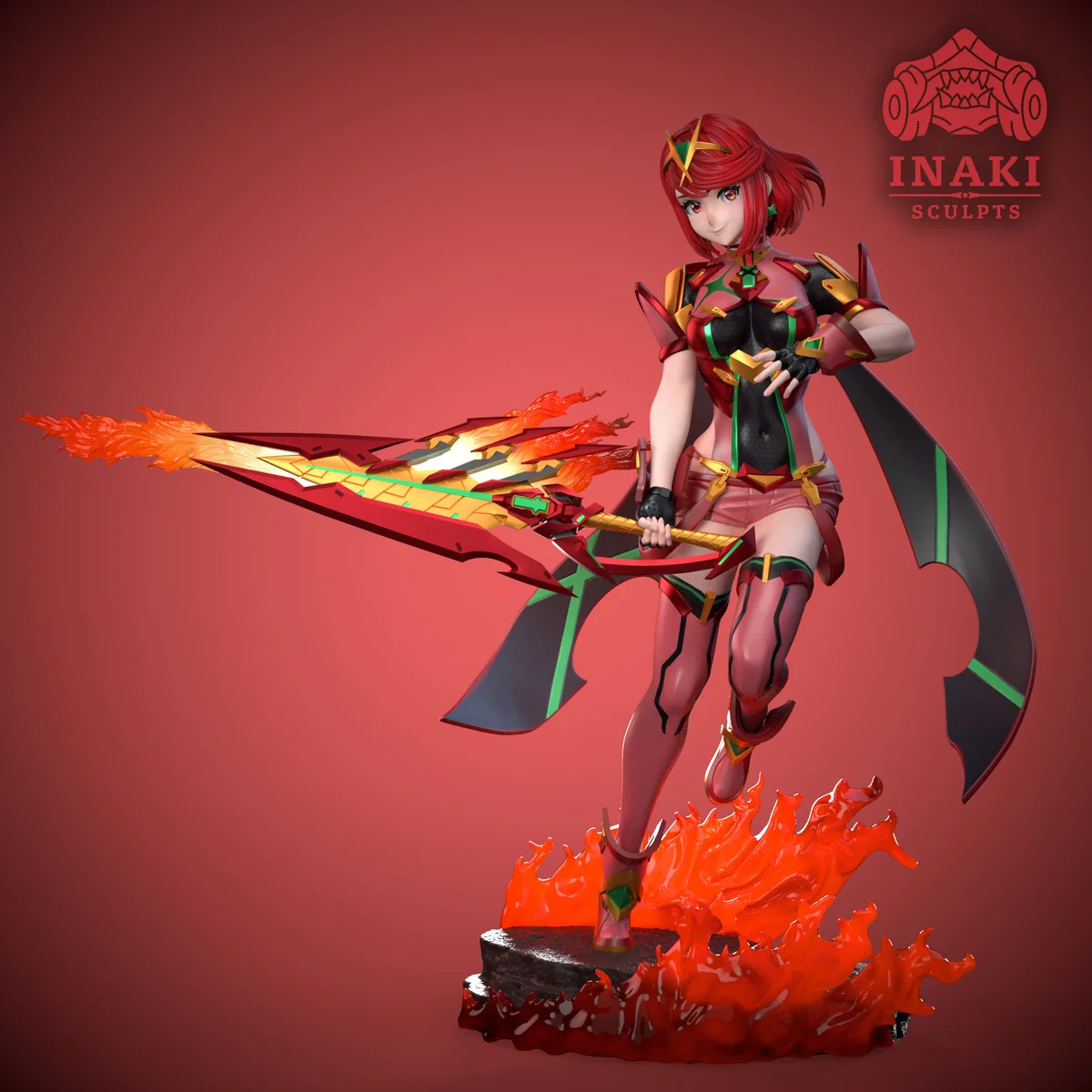 Pyra 2.0 | Fan Art | 3D Printed Resin Model Garage Kit | *Un-Painted* | Inaki Sculpts 3