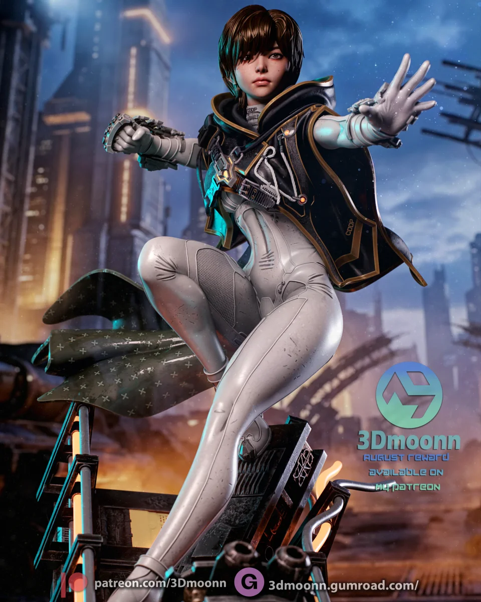 Evie - Blood Rain | Fan Art | 3D Printed Resin Model Garage Kit | *Un-Painted* | 3DMoonn 6