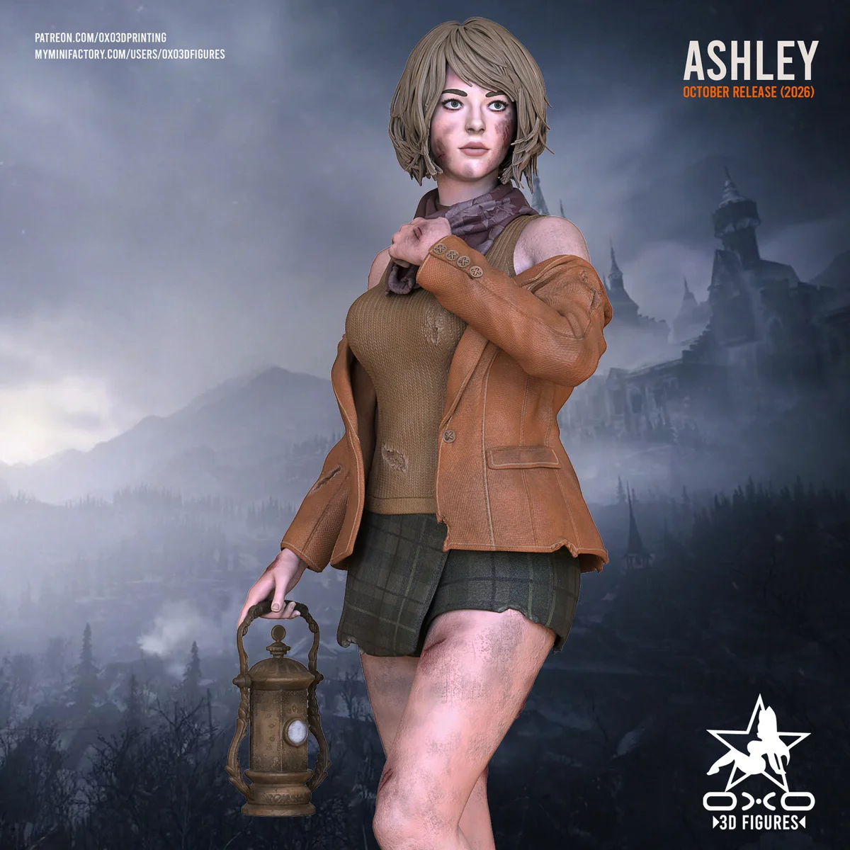 Ashley Graham | Fan Art | 3D Printed Resin Model Garage Kit | *Un-Painted* | OXO3D