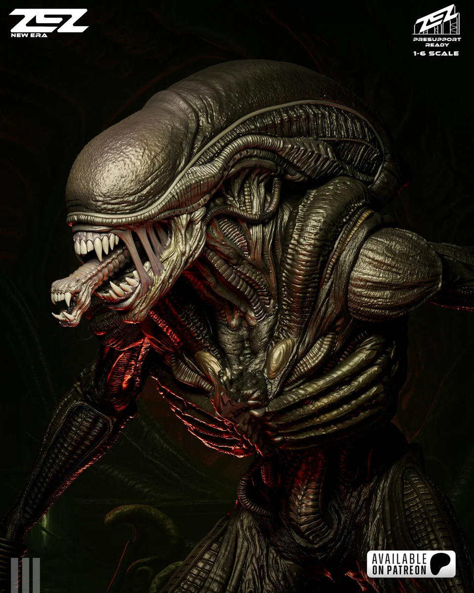 Xenomorph | Fan Art | 3D Printed Resin Model Garage Kit | *Un-Painted* | ZEZ Studio 6