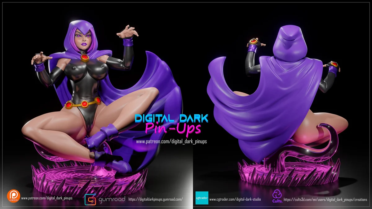 Raven | Fan Art | 3D Printed Resin Model Garage Kit | *Un-Painted* | Digital Dark 2
