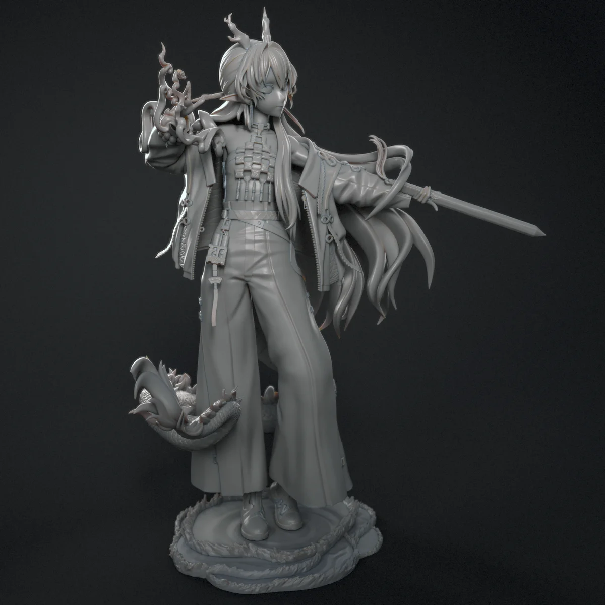 Shu | Fan Art | 3D Printed Resin Model Garage Kit | *Un-Painted* | Inari Figure 8