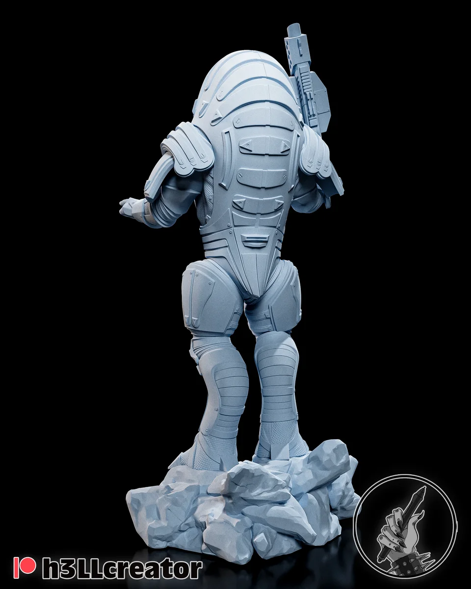 Wrex | Fan Art | 3D Printed Resin Model Garage Kit | *Un-Painted* | H3LL Creator 4