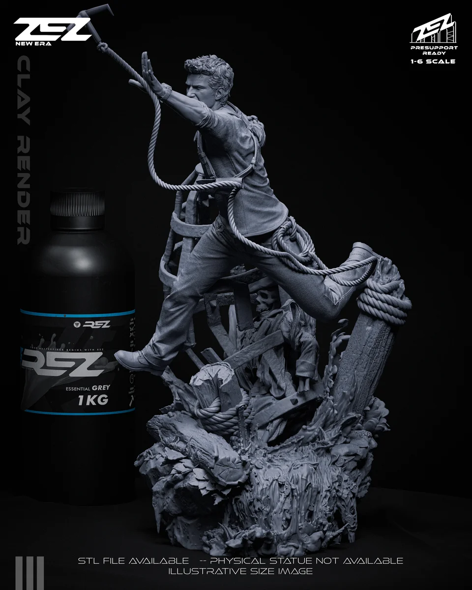 Nathan Drake | Fan Art | 3D Printed Resin Model Garage Kit | *Un-Painted* | ZEZ Studio 10