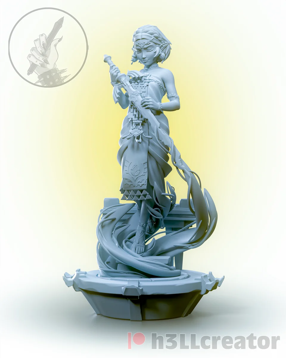 Zelda | Fan Art | 3D Printed Resin Model Garage Kit | *Un-Painted* | H3LL Creator 4