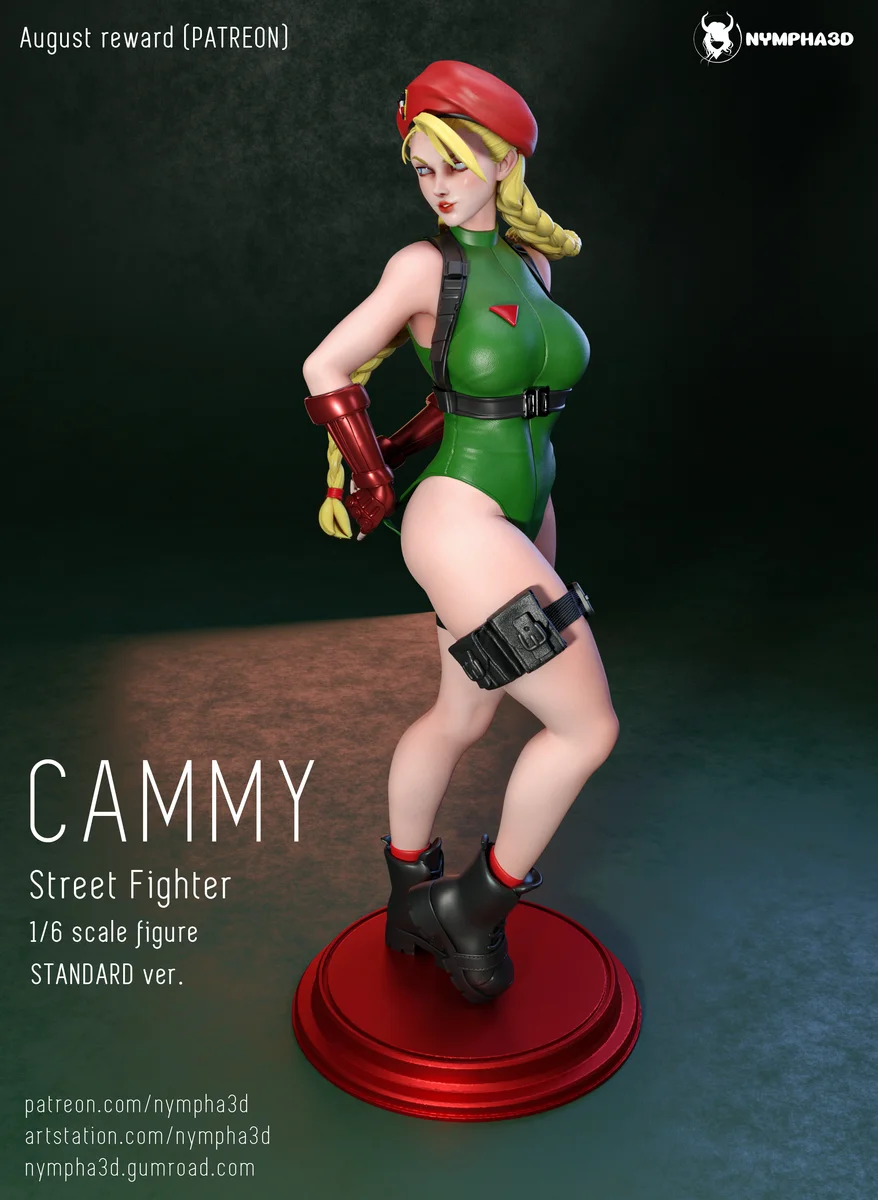 Cammy | Fan Art | 3D Printed Resin Model Garage Kit | *Un-Painted* | Nympha3D 4