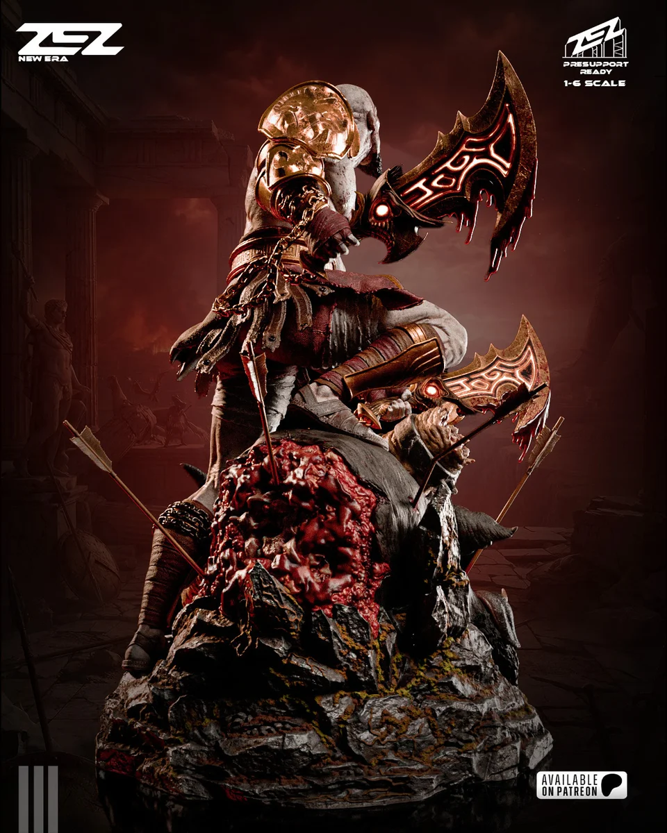Kratos | Fan Art | 3D Printed Resin Model Garage Kit | *Un-Painted* | ZEZ Studio 5