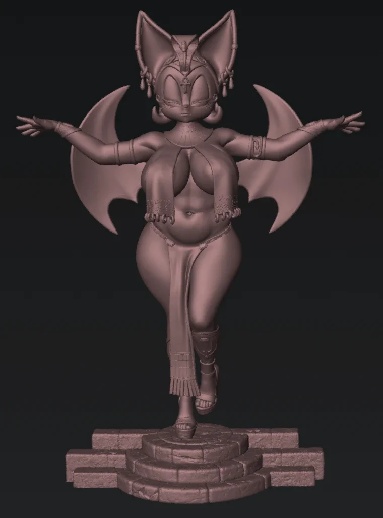 Rouge the Bat | Fan Art | 3D Printed Resin Model Garage Kit | *Un-Painted* | Officer Rhu 4