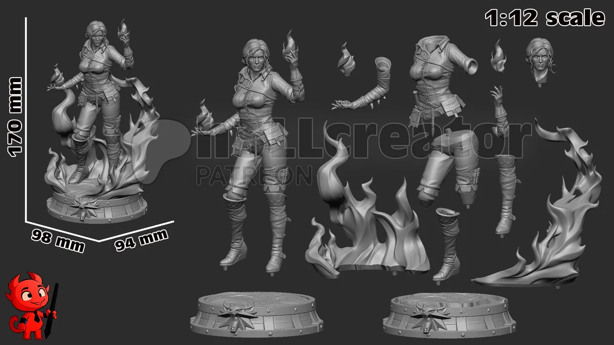 Triss Merigold | Fan Art | 3D Printed Resin Model Garage Kit | *Un-Painted* | H3LL Creator 13